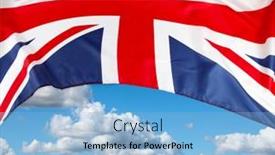  Presentation with union jack flag - Slides having union-jack-flag-in-sky background and a light blue colored foreground