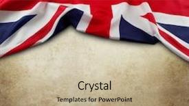  Presentation with union jack flag - Audience pleasing slide deck consisting of union jack flag on brown backdrop and a mint green colored foreground