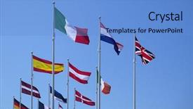  Presentation with union jack - Cool new presentation theme with union jack flies proudly backdrop and a light blue colored foreground