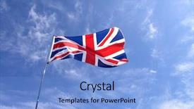  Presentation with union jack flag - Presentation design consisting of union jack uk national flag background and a light blue colored foreground