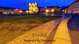  Presentation with romania - Audience pleasing presentation theme consisting of union-square-by-night-timisoara backdrop and a gold colored foreground