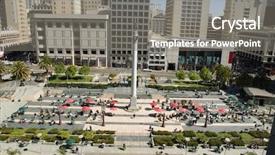  Presentation with san francisco - Presentation theme consisting of union square san francisco background and a gray colored foreground