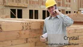 Presentation with job - Audience pleasing presentation design consisting of union workers - handsome construction worker backdrop and a coral colored foreground