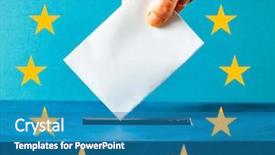 Presentation with european parliament - Presentation theme enhanced with unionism - european union parliament election concept background and a teal colored foreground