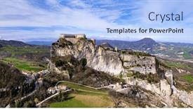  Presentation with sandstone - Presentation theme featuring unique-beautiful-places-of-italy background and a light blue colored foreground
