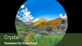  Presentation with poppies - Amazing theme having unique-circular-fisheye-perspective backdrop and a tawny brown colored foreground