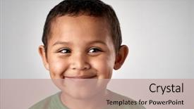  Presentation with race - Audience pleasing slides consisting of unique collection - mixed race boy smiling portrait backdrop and a coral colored foreground