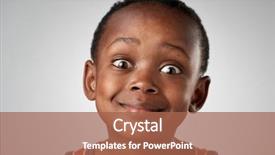  Presentation with black child - Colorful PPT theme enhanced with unique collection - portrait of real happy african backdrop and a red colored foreground