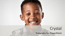  Presentation with black child - Cool new PPT layouts with unique collection - portrait of real happy african backdrop and a light gray colored foreground