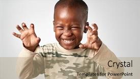  Presentation with genetic face recognition - Beautiful PPT layouts featuring unique collection - young boy making silly face backdrop and a coral colored foreground