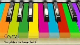  Presentation with piano keyboard - Beautiful slide deck featuring unique instruments - background of colorful piano keyboard backdrop and a yellow colored foreground