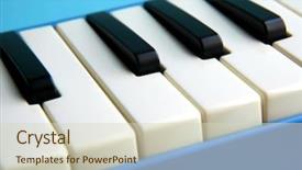  Presentation with blue piano - Audience pleasing presentation consisting of unique instruments - blue piano keys backdrop and a soft green colored foreground