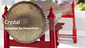  Presentation with drum - Cool new PPT theme with unique instruments - long drum backdrop and a violet colored foreground