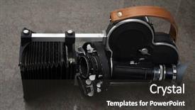  Presentation with vintage movie - PPT layouts having unique instruments - vintage movie camera background and a  colored foreground