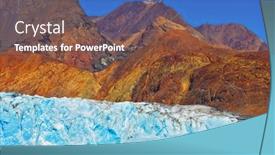  Presentation with glacier - PPT layouts featuring unique lake viedma in argentine patagonia the lake is surrounded by mountains excursion by boat to the huge white-blue glacier background and a tawny brown colored foreground
