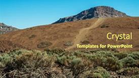  Presentation with national - Presentation design having unique-landscape-of-teide-national background and a tawny brown colored foreground