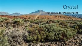  Presentation with national - PPT theme having unique-landscape-of-teide-national background and a cyan colored foreground