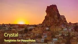  Presentation with cappadocia - Presentation design consisting of unique landscape of volcanic origin background and a tawny brown colored foreground