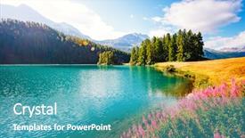  Presentation with earth day - Colorful presentation design enhanced with unique place on earth backdrop and a teal colored foreground