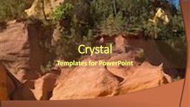  Presentation with create - Presentation design enhanced with unique red and orange hills in the province of roussillon france green trees create a beautiful contrast with the ocher background and a tawny brown colored foreground