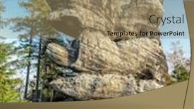  Presentation with rock - Theme consisting of unique-sandy-rock-formation-within background and a coral colored foreground