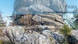  Presentation with rock - Colorful PPT theme enhanced with unique-sandy-rock-formation-within backdrop and a light blue colored foreground