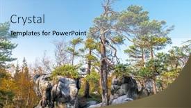  Presentation with rock - Slides enhanced with unique-sandy-rock-formation-within background and a light blue colored foreground