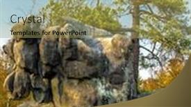  Presentation with rock - Slide set consisting of unique-sandy-rock-formation-within background and a gold colored foreground