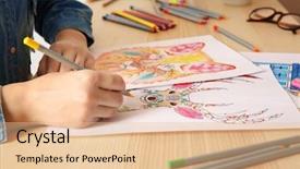  Presentation with diverse young adults - PPT theme consisting of unique self - young woman sitting at table background and a lemonade colored foreground