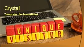  Presentation with cube - Presentation theme consisting of unique visitor written background and a tawny brown colored foreground