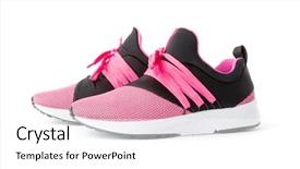  Presentation with sport - Amazing slide deck having unisex modern style sport shoes backdrop and a white colored foreground