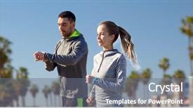  Presentation with heart rate - Beautiful presentation theme featuring unit rates - fitness sport and healthy lifestyle backdrop and a gray colored foreground