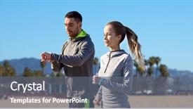  Presentation with heart rate - Presentation theme with unit rates - fitness sport and healthy lifestyle background and a gray colored foreground