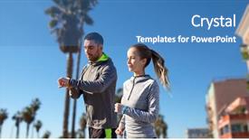  Presentation with heart rate - Beautiful PPT theme featuring unit rates - fitness sport and healthy lifestyle backdrop and a teal colored foreground