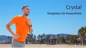  Presentation with heart rate - Slide deck with unit rates - fitness sport and healthy lifestyle background and a light blue colored foreground