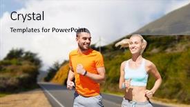  Presentation with heart rate - Slide deck enhanced with unit rates - fitness sport and healthy lifestyle background and a  colored foreground