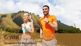  Presentation with heart rate - Cool new presentation with unit rates - fitness sport and healthy lifestyle backdrop and a  colored foreground