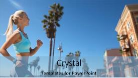  Presentation with healthy lifestyle - Cool new PPT theme with unit rates - sport and healthy lifestyle concept backdrop and a light blue colored foreground