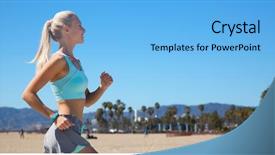  Presentation with healthy lifestyle - Cool new PPT layouts with unit rates - sport and healthy lifestyle concept backdrop and a light blue colored foreground