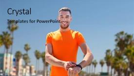  Presentation with healthy lifestyle - Cool new theme with unit rates - sport and healthy lifestyle concept backdrop and a teal colored foreground