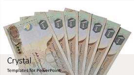  Presentation with uae - Slide set consisting of united arab emirates - many one thousand uae dirhams background and a mint green colored foreground