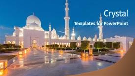  Presentation with zayed - Presentation design consisting of united arab emirates - sheikh zayed mosque in abu background and a ocean colored foreground