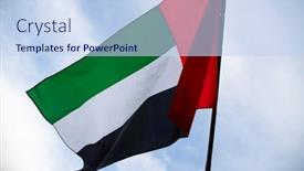  Presentation with uae national day - PPT theme with united-arab-emirates-flag-flying background and a sky blue colored foreground
