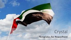  Presentation with emirates - Presentation design with united-arab-emirates-flag-waving and a light blue colored foreground