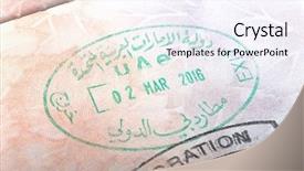  Presentation with passport - Amazing theme having united arab emirates passport stamp backdrop and a sky blue colored foreground