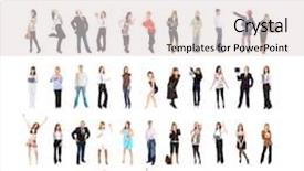  Presentation with groups - Slide deck with united colleagues isolated groups background and a light gray colored foreground