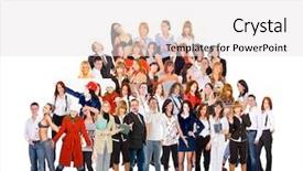  Presentation with groups - Audience pleasing presentation consisting of united colleagues isolated groups backdrop and a light gray colored foreground