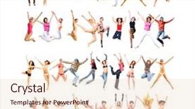  Presentation with united - Presentation design featuring united colleagues people celebrating background and a lemonade colored foreground