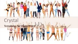  Presentation with team achievement - Audience pleasing PPT theme consisting of united colleagues team achievement backdrop and a lemonade colored foreground