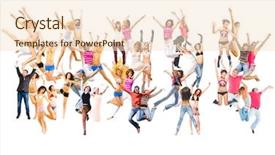  Presentation with team achievement - Amazing PPT theme having united colleagues team achievement backdrop and a lemonade colored foreground